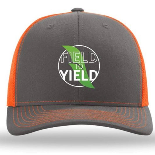 Field To Yield Charcoal-Neon Orange Richardson 112 Hat