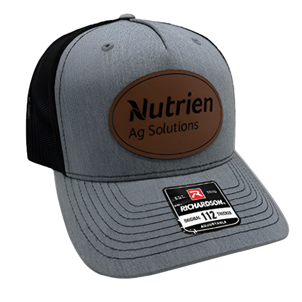 Nutrien Ag Solutions Oval Patch Charcoal-Black Richardson 112 Hat